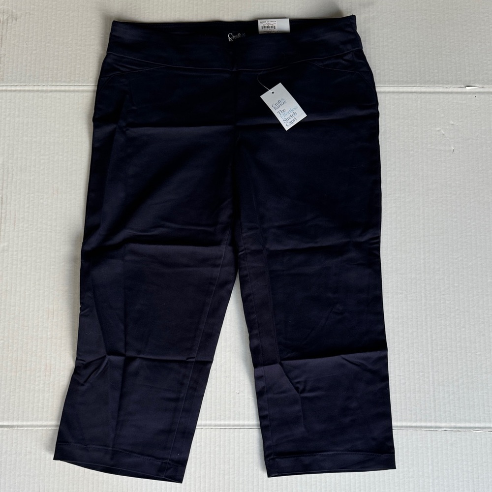 croft & barrow Black Cropped Ponte Knit Pants